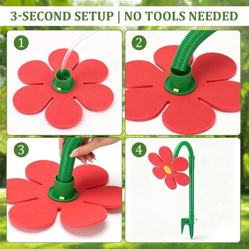 Crazy Daisy Sprinkler Crazy Dancing Flower Water Sprinklers Funny 360° Rotating, Funny Sunflower Water Sprinklers for Dogs Outdoor Play, Irrigation Tool for Yard Watering (Red) in Kuwait
