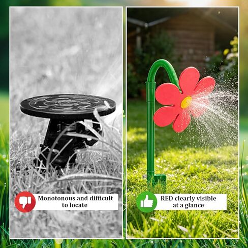 Crazy Daisy Sprinkler Crazy Dancing Flower Water Sprinklers Funny 360° Rotating, Funny Sunflower Water Sprinklers for Dogs Outdoor Play, Irrigation Tool for Yard Watering (Red) in Kuwait