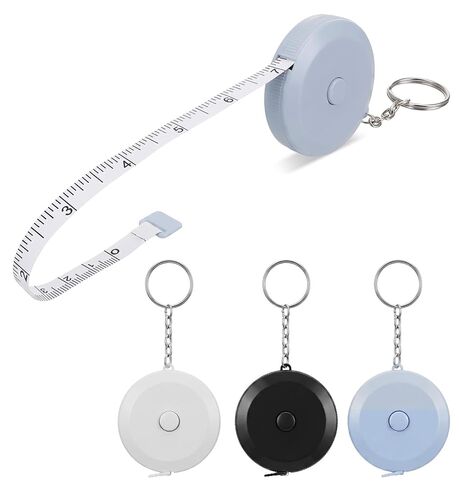 3 Pcs Tape Measure for Sewing, Retractable Keychain Tape Measure with Dual Scales, 60 Inch/1.5M for Body Sewing Tailor Craft (Black, White, Blue, 2.05 Inch Diameter) in Saudi Arabia