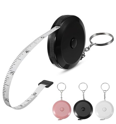 3 Pcs Tape Measure for Sewing, Retractable Keychain Tape Measure with Dual Scales, 60 Inch/1.5M for Body Sewing Tailor Craft (Black, White, Blue, 2.05 Inch Diameter) in Kuwait