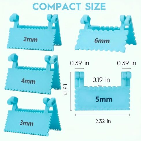 Clip On Sewing Ruler, 2/3/4/5/6mm Edge Stitch Lock and Sewing Gauge, Stitch Guide Lockranding Tool for Embroidery Fabric Hand Sewing(Blue) in Saudi Arabia