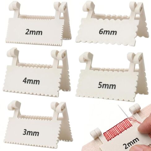 Clip On Sewing Ruler, 2/3/4/5/6mm Edge Stitch Lock and Sewing Gauge, Stitch Guide Lockranding Tool for Embroidery Fabric Hand Sewing(Blue) in Saudi Arabia