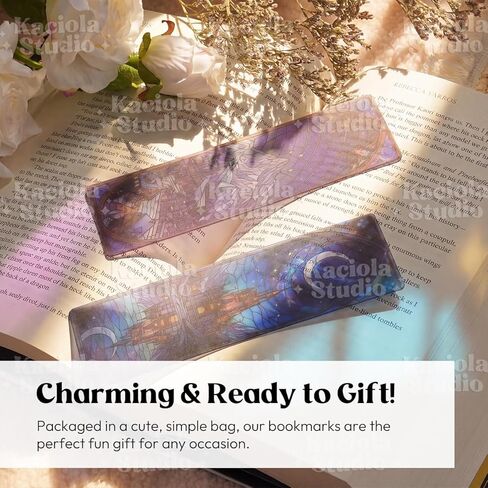 Kaciola 10PCS Stained Glass Bookmarks, Fantasy Transparent Book Marks for Reading, Book Lovers Bookish Items Gift, Cool Bookmarks Accessories for Women Men Book Lovers Booktok (Fantasy) in Saudi Arabia