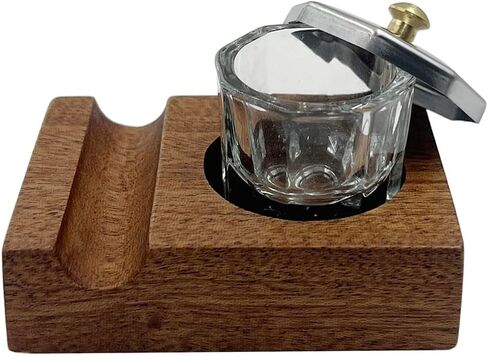 Ink Well for Dip Pen Wooden Calligraphy Pen Holder Oblique Nib Holder Glass Ink Bottle Container Desktop Tabel Decoration in Saudi Arabia