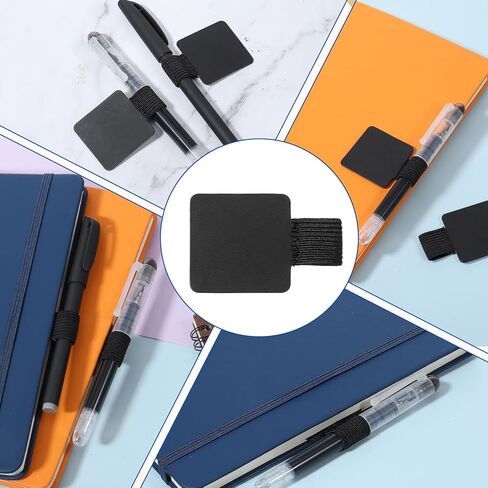 JJUNW 18 Pcs Notebook Pen Loop Holder, Pencil Holders Elastic Loop, Self-Adhesive Pen Holder for notebook for NotebookJournals Calendars Planners Tablet Case for School Office in Kuwait