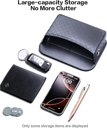 Self-Adhesive Car Seat Side Pocket Organizer with Cable Port - Black PU Leather Storage Pouch for Phone & Keys, Fits Gaps, Console & Door (2 PCS) in Saudi Arabia