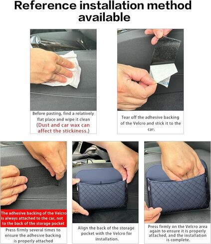 Self-Adhesive Car Seat Side Pocket Organizer with Cable Port - Black PU Leather Storage Pouch for Phone & Keys, Fits Gaps, Console & Door (2 PCS) in Saudi Arabia