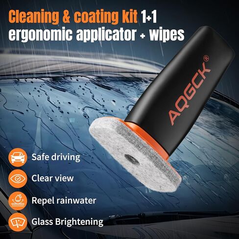 1-Piece Set Improved Automotive Glass Oil Film Removal Wipes with Handle Coating, Multifunctional Car Glass Cleaner for Windows, Windshields & Rearview Mirrors in Saudi Arabia