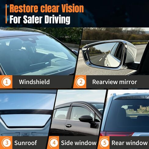 1-Piece Set Improved Automotive Glass Oil Film Removal Wipes with Handle Coating, Multifunctional Car Glass Cleaner for Windows, Windshields & Rearview Mirrors in Saudi Arabia