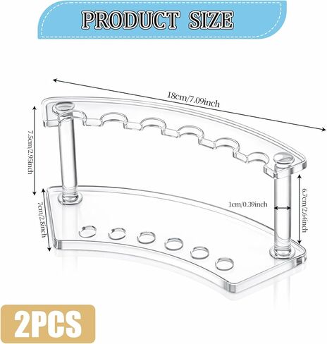 2 Pieces Clear 6-Slot Plastic Pen Holder Display Rack, Multi-Functional Makeup Brush Organizer, Clear Pen Display Stand for Craft Shows, Desk Organizer for School, Office, Home & Retail Store Use in Saudi Arabia