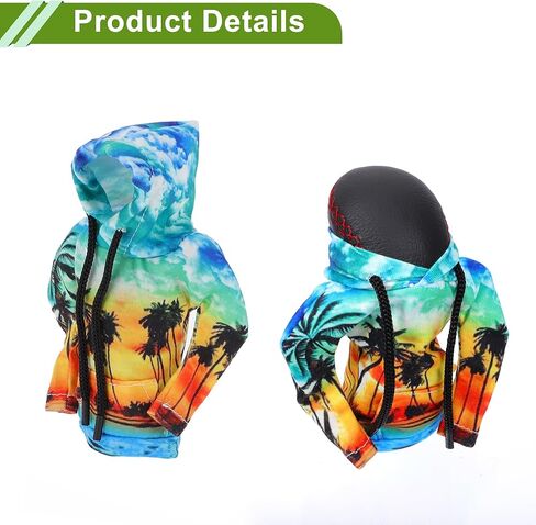 Universal 11 x 15 cm/4.33"x5.91" Gear Shift Knob Cover Decoration Stick Shifting Handle Protector Polyester 1 Pc Coconut Tree Hoodie Style Yellow in Kuwait