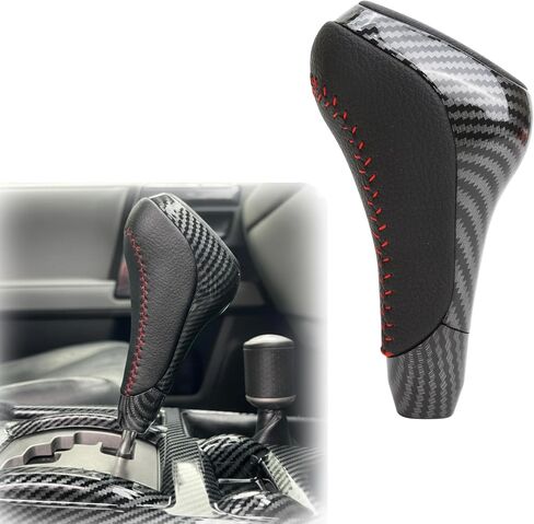 Car Gear Shift Knob Fit for Toyota 4Runner TRD 2010-2019 Tundra 2007-2019 – Leather ABS Automatic Head Shifter Handle, 1pc Carbon Fiber Pattern in Kuwait