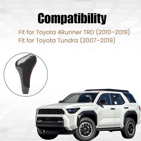 Car Gear Shift Knob Fit for Toyota 4Runner TRD 2010-2019 Tundra 2007-2019 – Leather ABS Automatic Head Shifter Handle, 1pc Carbon Fiber Pattern in Kuwait
