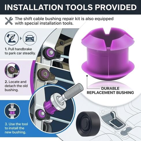 Transmission Shift Cable Bushing Repair Kit,Practical Car Shifter Bushing Kit Replacement OEM 3382008020,Shift Linkage Bushings Kits with Installation Tool Compatible with Toyota in Kuwait