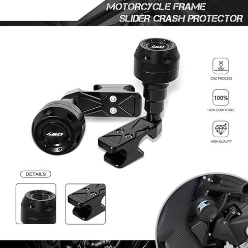 Motorcycle Frame Sliders for CFMOTO 450SR 450NK 450SS 450sr 450ss 450nk CF 450 SR SS NK, CNC Frame Crash Protectors Engine Guard Anti-Crash Pads,Aluminum Bodywork Protection Frame Accessories(Black) in Saudi Arabia