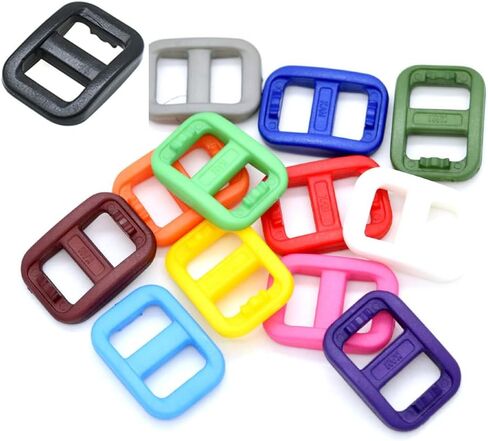 110pcs 3/8" Plastic Tri-Glide Buckles for Pet Collars, 12 Colors, DIY Strap Webbing Bag Parts Accessories in Kuwait
