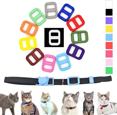 110pcs 3/8" Plastic Tri-Glide Buckles for Pet Collars, 12 Colors, DIY Strap Webbing Bag Parts Accessories in Kuwait