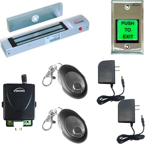 Visionis FPC-8926 One Door Access Control Inswinging Door 300lbs Electromagnetic Lock Alert Buzzer Kit with Wireless Receiver and Remote Magnetic Lock System in Saudi Arabia