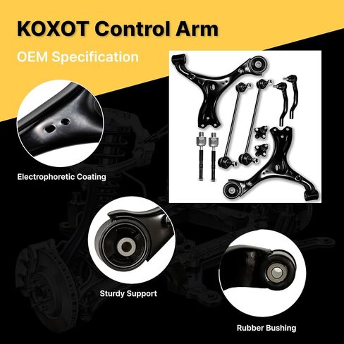 10Pcs Front Suspension Kit Control Arm Ball Joint Sway Bar Tie Rod for Honda Civic 2013 2014 2015, Replace OE# K623123 K623124 K500234 K750604 ES800912 ES800913 EV800906 in Kuwait