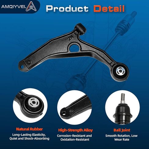 6Pcs Front Lower Control Arm Kit w/Ball Joints & Sway Bar Links for Chrysler 200 2011-14, Sebring 2007-2010, for Dodge Avenger 2008-14, Suspension Kit Replaces K641333 K641334 K500120 K80258 in Kuwait