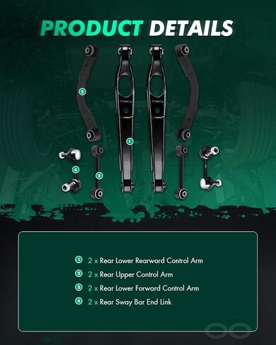 SCITOO 8pcs Rear Lower Upper Control Arm Rear Sway Bar End Link Suspension Kit for Dodge Caliber 2007-2008 2012 for Jeep Compass 2007-2009 for Jeep Patriot 2007-2009 in Kuwait