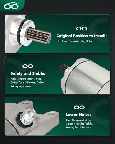 SCITOO Starter Motor 19619 for Polaris for Sportsman 400 HO 2008-2010 455cc for Mitsuba PMDD Volts: 12V ; Rotation: CW ; Number of Teeth: 9-Tooth Pinion ; Types: PMDD ; in Kuwait