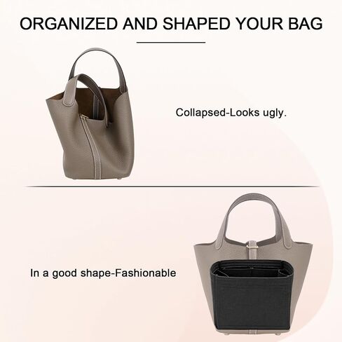 Purse Organizer Felt Purse Organizer Inserts for Picotin 18 Inserts HandBag (Black, PC18) in Saudi Arabia
