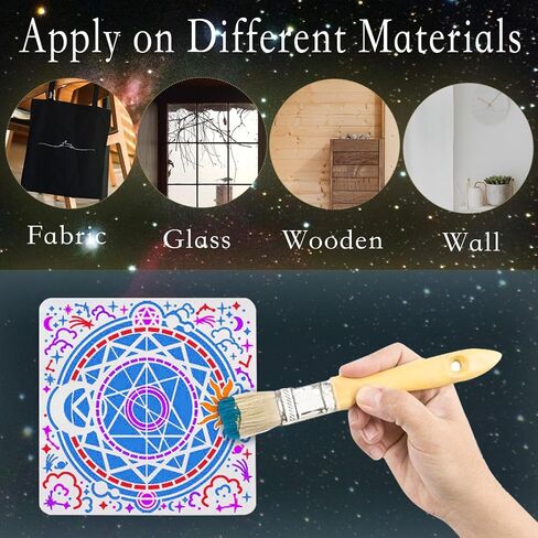 16pcs Star and Planet Stencils Small Moon Stencils Drawing Templates Galaxy Painting Stencils for Walls Canvas Wood Furniture Decor Astrology DIY in Kuwait