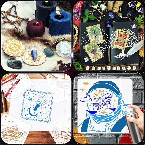 16pcs Star and Planet Stencils Small Moon Stencils Drawing Templates Galaxy Painting Stencils for Walls Canvas Wood Furniture Decor Astrology DIY in Kuwait