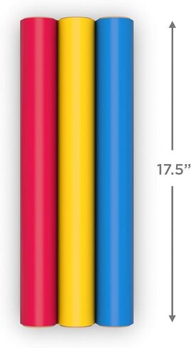 Hallmark Image Arts Birthday Wrapping Paper Mini Rolls, 3-Pack (Primary Colors: Solid Red, Yellow, Blue) for Kids Parties, Graduations, Father's Day, Baby Showers, Any Occasion - 27 Sq. Ft. Total in Kuwait