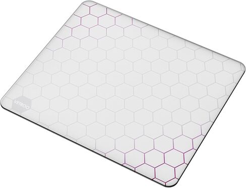 Vetroo GMP300 Tempered Glass Gaming Mouse Pad, Micro-Etched 3mm Tempered Glass with Silicone Anti-Slip Base, Multi-Layer Curing, Smooth Operation for Esport & Work (Black) in Saudi Arabia