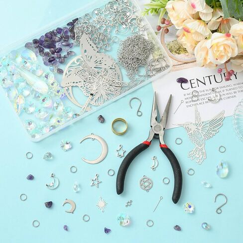 Eirynshelle DIY Suncatchers صنع مجموعات مع سبائك المعلقات الفولاذ المقاوم للصدأ سحر الزجاج المعلقات وسلاسل النحاس لإبداعات نافذة الحرف in Kuwait