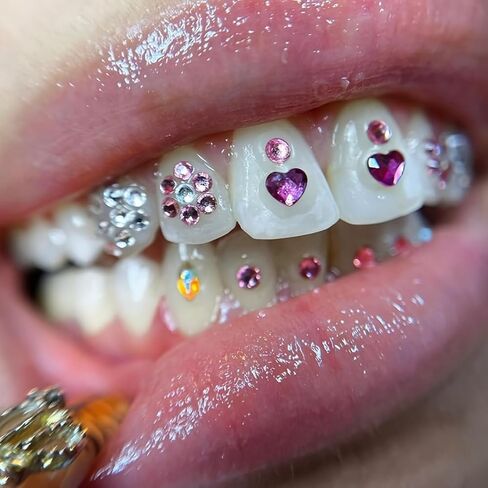 45PCS Dental Crystal Fashion Teeth Gems Beauty Diamond Tooth Jewelry Ornaments Butterfly Tooth Gems Teeth Jewelry Gem Decoration DIY Tools Various Shapes Color Denture Decoration in Kuwait