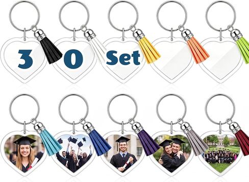 Yaomiao Acrylic Photo Keychain with Tassel Clear Blank Custom Keychain Frame Holder Insert Picture Keyring Making Kit in Kuwait