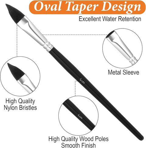 4Pcs Cat Tongue Watercolor Brush Set, Oval Water Color Paint Brushes, Water Color Paint Brushes for Acrylic Painting Floral Petal, Professional Cat Tongue Paintng Brush for Artists & Beginners in Saudi Arabia