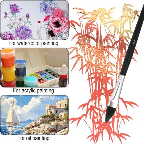 4Pcs Cat Tongue Watercolor Brush Set, Oval Water Color Paint Brushes, Water Color Paint Brushes for Acrylic Painting Floral Petal, Professional Cat Tongue Paintng Brush for Artists & Beginners in Saudi Arabia