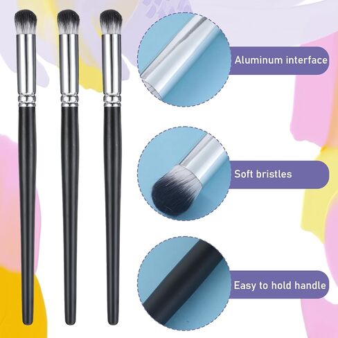 9 PCS Mop Brush for Acrylic Painting, Oval Blending Brush with Short Wooden Handle, Soft Nylon Bristles Paint Brushes for Watercolor Gouache Oil Painting, for Artists Beginners DIY Crafts (Black) in Saudi Arabia