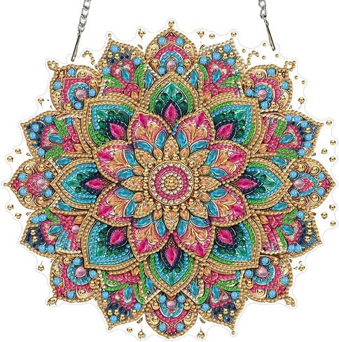 LPDJITO الطائر الطنان مجموعات الفن الماسي المعلق للبالغين قلادة Suncatcher، مجموعة طلاء ألماس كريستال على شكل خاص DIY، هدية للأم الربيع والصيف نافذة إكليل ديكور in Kuwait