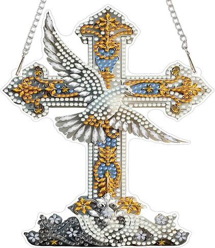 LPDJITO الطائر الطنان مجموعات الفن الماسي المعلق للبالغين قلادة Suncatcher، مجموعة طلاء ألماس كريستال على شكل خاص DIY، هدية للأم الربيع والصيف نافذة إكليل ديكور in Kuwait