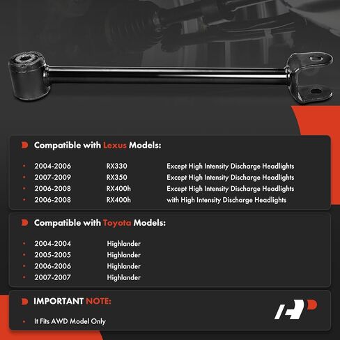 ذراع جانبي سفلي خلفي ممتاز، مع جلبة، متوافق مع Toyota Highlander 2004-2007 وLexus RX330 2004-2006، RX400h 2006-2008، RX350 2007-2009، AWD فقط in Kuwait