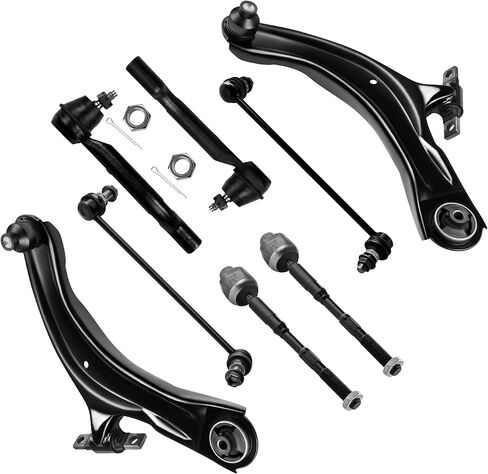 8pc Set Front Lower Control Arm with Ball Joint Inner Outer Tie Rod End Sway Bar Link Suspension Kit Replacement for 2010-2013 for Nissan for Rogue 2014-2015 for Nissan for Rogue Select in Kuwait