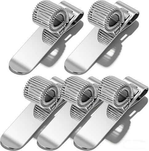 Larrel Adjustable Single Loop Pen Holder Clip, 5 Pcs Metal Pocket Pencil Holders, Metal Pen Clip Holder Attachment for Notebook Clipboard Journal Planner, Universal Silver Pencil Organizer in Kuwait