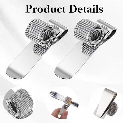 Larrel Adjustable Single Loop Pen Holder Clip, 5 Pcs Metal Pocket Pencil Holders, Metal Pen Clip Holder Attachment for Notebook Clipboard Journal Planner, Universal Silver Pencil Organizer in Kuwait