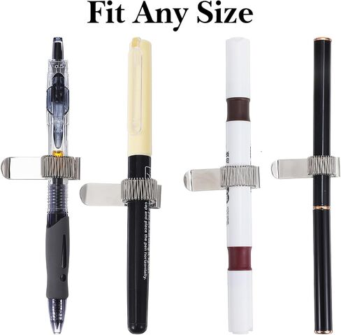 Larrel Adjustable Single Loop Pen Holder Clip, 5 Pcs Metal Pocket Pencil Holders, Metal Pen Clip Holder Attachment for Notebook Clipboard Journal Planner, Universal Silver Pencil Organizer in Kuwait
