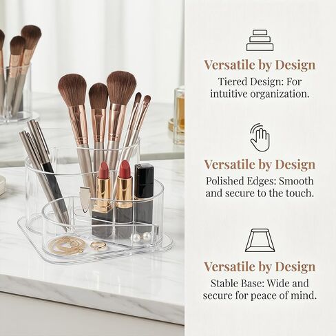 Desk Top Organizer, Aesthetic Pen Pencil Holder for Desk, Small Office Teacher Desktop Organizers and Accessories (Clear) in Saudi Arabia