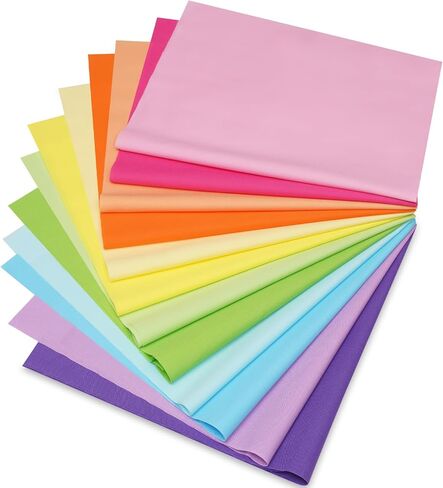 12 Pieces 18″ x 22″ Fat Quarter Bundle — Solid Cotton Quilting Fabric (Sweet Rainbow) in Kuwait