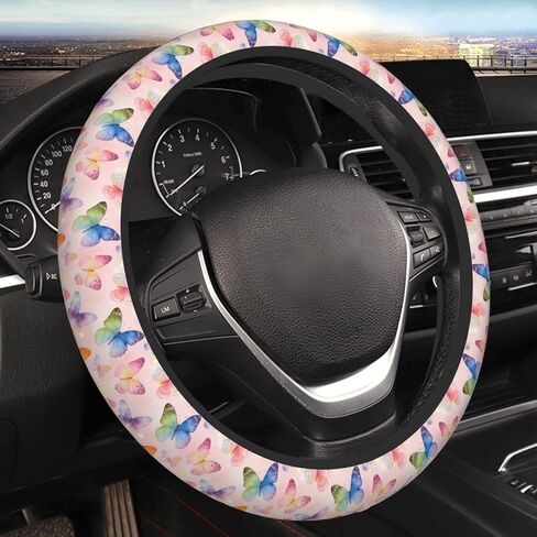 Strawberry Neoprene Steering Wheel Cover for Women & Men - Universal 15 Inch Non-Slip Cute Steering Wheel Cover, Fits Most Cars, SUVs, Auto Vehicles in Kuwait
