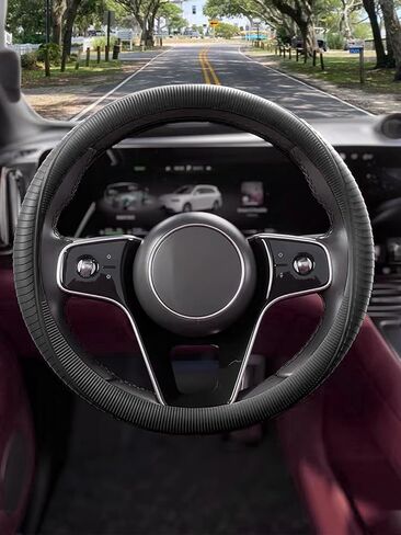 Silicone Anti Skid Car Steering Wheel Cover - Universal Fit Non-Slip Steering Wheel Protector Wrap, Easy Clip-On Installation & Anti-Sweat Grip in Kuwait