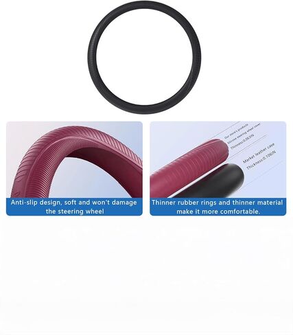 Silicone Anti Skid Car Steering Wheel Cover - Universal Fit Non-Slip Steering Wheel Protector Wrap, Easy Clip-On Installation & Anti-Sweat Grip in Kuwait