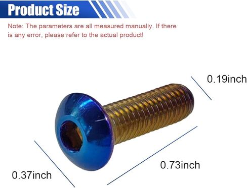 6PCS Steering Wheel Screw Kit, M5×0.8/20mm Stainless Round Head Car Steering Wheel Bolts with Installation Tool, Burnt Titanium Finish Taper Fixing Bolts for Auto Modification (Round) in Kuwait